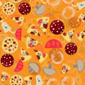 Seamless pattern illustration, on_13_the theme of Italian pizza cuisine, for decoration and design