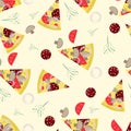 Seamless pattern illustration, on_6_the theme of Italian pizza cuisine, for decoration and design