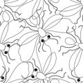 Seamless pattern with the image of abstract insects on a white background
