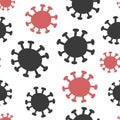 Seamless pattern with the image of molecules of coronavirus. Vector.