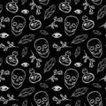 Seamless pattern with image a skull. Vector illustration. Royalty Free Stock Photo