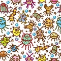 Seamless pattern of images of germs Royalty Free Stock Photo