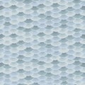 Seamless pattern. Imitation of scales of fish. Blue and grey scales with white lines. Marine background. Animal print