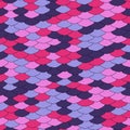 Seamless pattern. Imitation of scales of fish. Blue, pink, purple scales with black lines background. Animal print