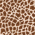 Seamless pattern. Imitation of skin of giraffe. Brown spots on beige background. Royalty Free Stock Photo