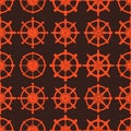 Seamless pattern with Indian religion symbol Dharmachakra Royalty Free Stock Photo