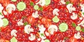 Seamless pattern with Ingredients for pizza Royalty Free Stock Photo