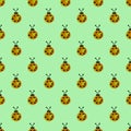 Seamless pattern with insects. Watercolor background with hand drawn ladybugs. Royalty Free Stock Photo