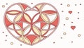 Seamless Pattern of Interlocking Geometric Hearts for Romantic Designs, vector design Generative AI Royalty Free Stock Photo