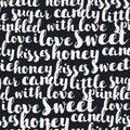 Seamless pattern with international sweet words.