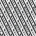 252 Seamless pattern with interweave  black and white streaks, modern stylish image. Royalty Free Stock Photo