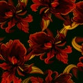 Seamless pattern with irison black background