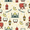 Seamless pattern with islamic icon Royalty Free Stock Photo
