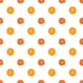 Seamless pattern of isolated slices of grapefruit and orange.