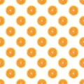 Seamless pattern of isolated slices of orange. Wallpaper for background, design and packaging