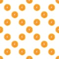 Seamless pattern of isolated slices of orange. Wallpaper for background, design and packaging Royalty Free Stock Photo