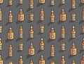 Seamless pattern with Isometric beer bottles