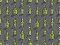 Seamless pattern with Isometric beer bottles