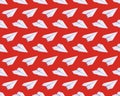 Seamless pattern with isometric paper planes