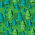 Seamless pattern with isometric trees Royalty Free Stock Photo