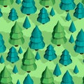 Seamless pattern with isometric trees Royalty Free Stock Photo
