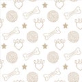 Seamless pattern with items for pets.