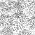 Seamless pattern Japanese chrysanthemum