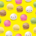 Seamless pattern Japanese mochi rice dessert