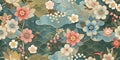 Elegant Japanese Style: Seamless Patterns with Minimalistic Motifs Royalty Free Stock Photo