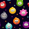 Seamless pattern with jelly characters