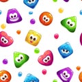 Seamless pattern with jelly characters Royalty Free Stock Photo