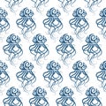 Seamless pattern with jellyfish. Maori style.