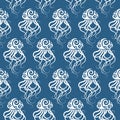 Seamless pattern with jellyfish. Maori style.