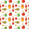 Seamless pattern for Jewish New Year Holiday Rosh Hashahah