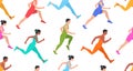 Seamless pattern with Jogging people