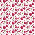 Seamless pattern of juicy cherries. illustration