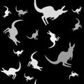 Seamless pattern with kangaroo silhouettes Royalty Free Stock Photo