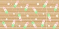 Seamless pattern with kawaii Hanami dango in the form of cute animals on a bamboo mat background