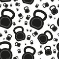 Seamless pattern with Kettlebells Royalty Free Stock Photo
