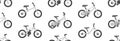 Seamless pattern with Kids bicycles