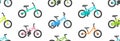 Seamless pattern with Kids bicycles