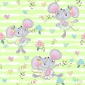 Seamless pattern for kids with cute foxes ballerinas. Vector Royalty Free Stock Photo