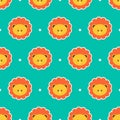 Seamless pattern for kids with cute lions