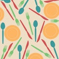 Seamless pattern of kitchen tools Royalty Free Stock Photo