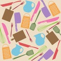 Seamless pattern of kitchen tools Royalty Free Stock Photo