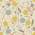 Seamless pattern of kitchen utensils