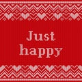 Seamless pattern. Knitting happy sweater design.