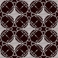 Seamless pattern of lace cloth. White ornament on a dark background.