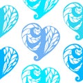 Seamless pattern with lace hearts Royalty Free Stock Photo