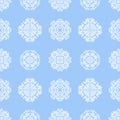 Seamless pattern. Lace snowflakes made of swirls and floral elements.